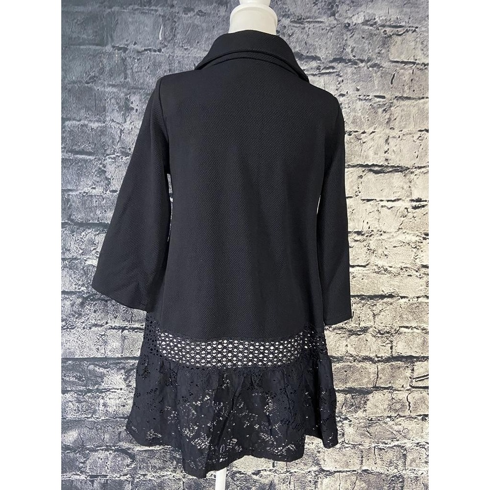 Andria Lieu Collection Jacket Womens Medium Black Long Jamie Lace Made USA - Picture 3 of 15